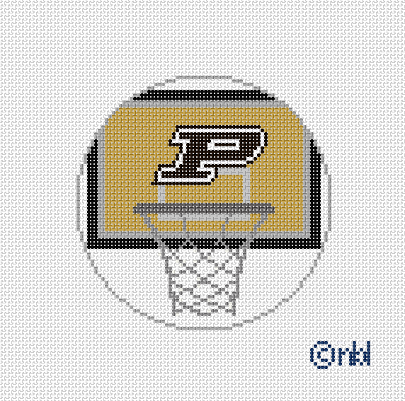 Purdue Basketball Net Needlepoint Canvas
