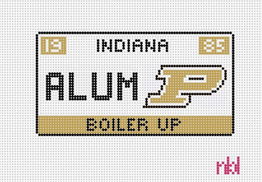 Purdue License Plate - Needlepoint by Laura
