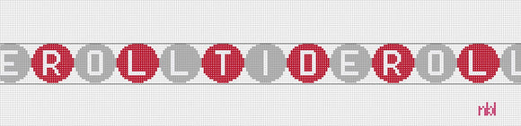 Alabama Roll Tide Circles Belt or Purse Strap - Needlepoint by Laura