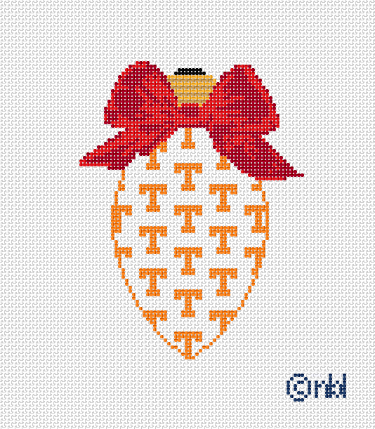 Tennessee On Repeat Bow Light Bulb 18 Mesh Needlepoint Canvas, 3x4.75