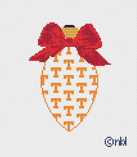 Tennessee On Repeat Bow Light Bulb 18 Mesh Needlepoint Canvas, 3x4.75