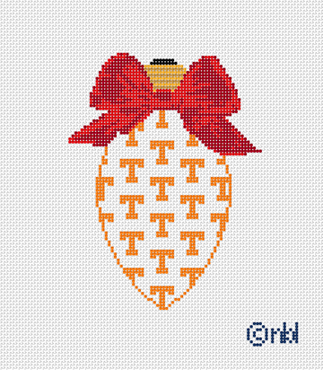 Tennessee On Repeat Bow Light Bulb 18 Mesh Needlepoint Canvas, 3x4.75