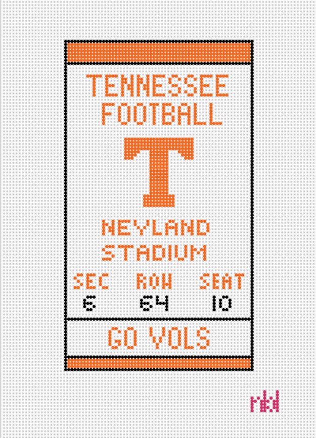 Tennessee Football Ticket Mini Flag Kit - Needlepoint by Laura