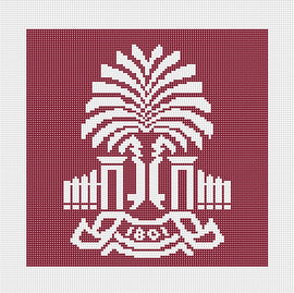 South Carolina Palms Logo 6 by 6 - Needlepoint by Laura