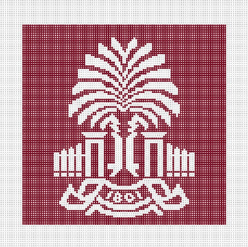 South Carolina Palms Logo 6 by 6 - Needlepoint by Laura