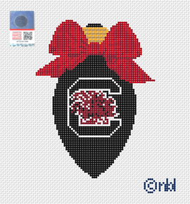 South Carolina Christmas Bow Light Bulb Red