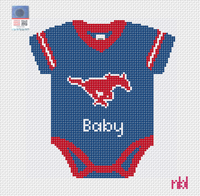 SMU Baby Onesie Needlepoint Canvas