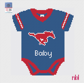 SMU Baby Onesie Needlepoint Canvas