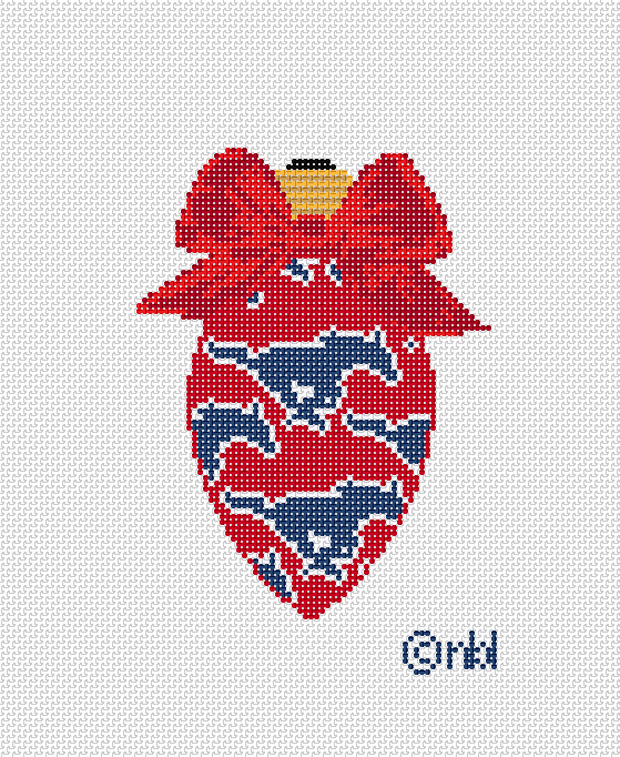 SMU On Repeat Bow Light Bulb 18 Mesh Needlepoint Canvas, 3x4.75