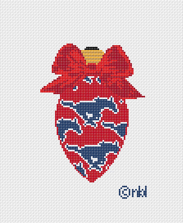 SMU On Repeat Bow Light Bulb 18 Mesh Needlepoint Canvas, 3x4.75