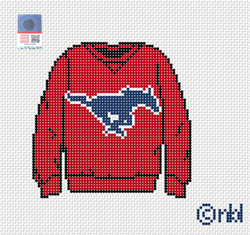 SMU Sweatshirt Needlepoint Canvas