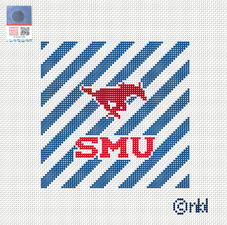 SMU Stripe Needlepoint Canvas
