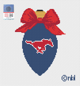 SMU Christmas Bow Light Bulb Red