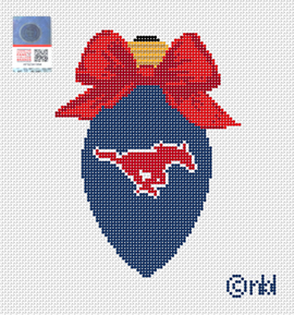 SMU Christmas Bow Light Bulb Red