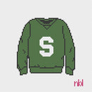 Michigan State Sweatshirt Needlepoint Canvas-1