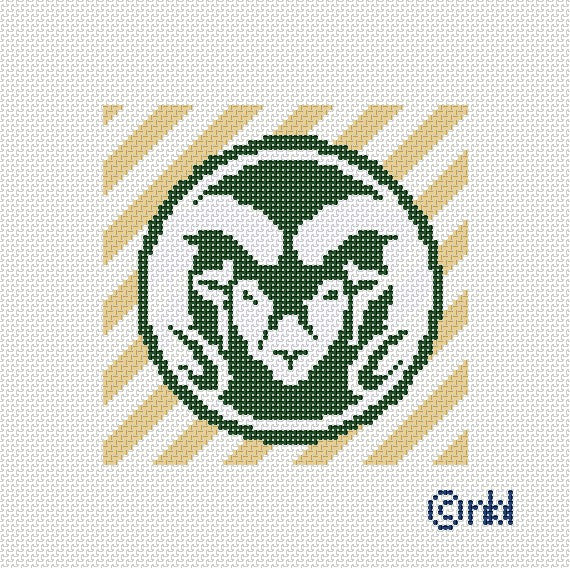 Colorado State Stripe Needlepoint Canvas