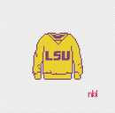 LSU Sweatshirt Needlepoint Canvas- Purple or Yellow-1