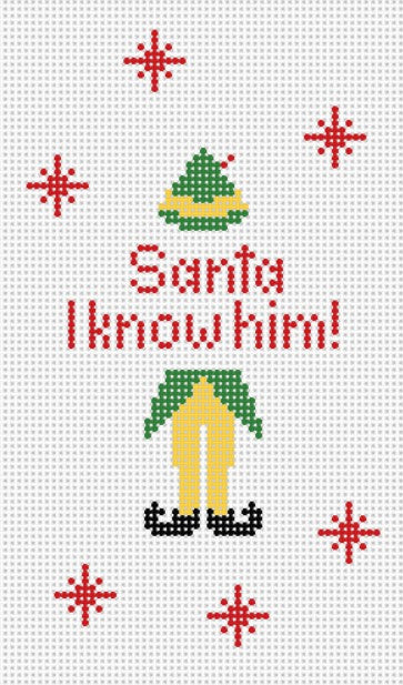 Santa I Know Him Mini Flag Kit - Needlepoint by Laura