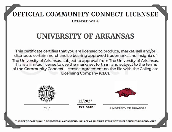 Arkansas Wooo Keyfob - Needlepoint by Laura