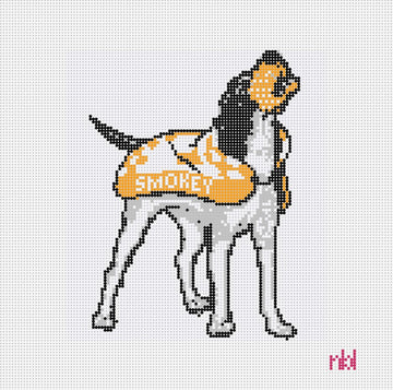 Tennessee Smokey Mascot 6 by 6 - Needlepoint by Laura