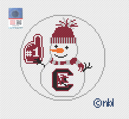 South Carolina Snowman 4 inch round