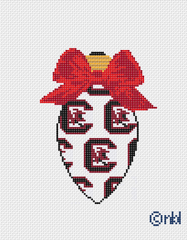 South Carolina On Repeat Bow Light Bulb 18 Mesh Needlepoint Canvas, 3x4.75