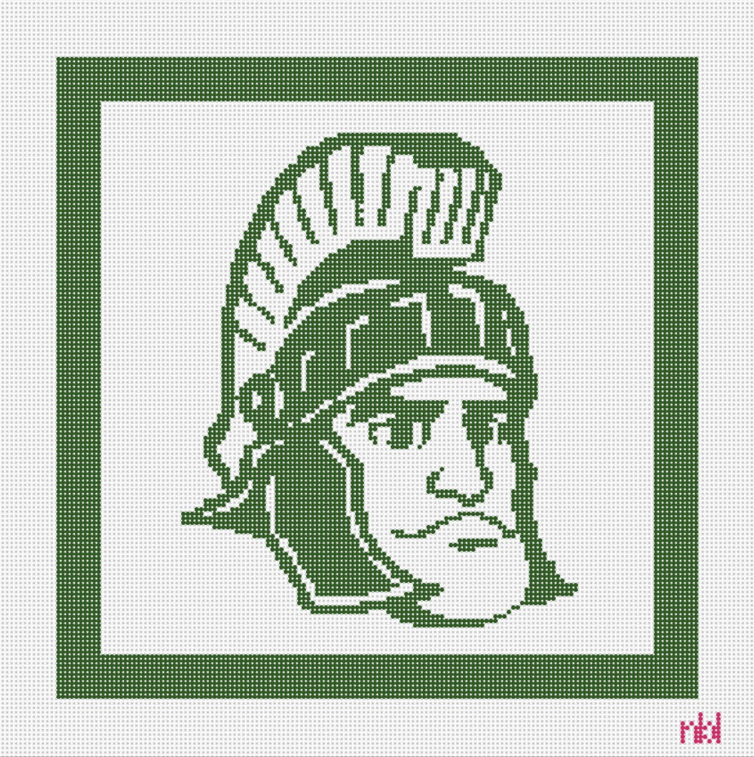 Michigan State Sparty Needlepoint Canvas - Needlepoint by Laura