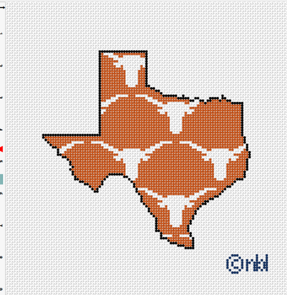 Texas State Shape on 13 mesh