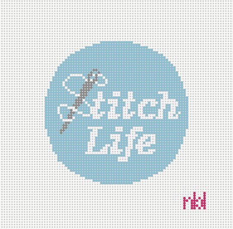 Stitch Life 4 inch round - Needlepoint by Laura