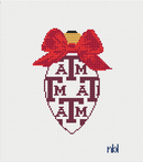 Texas A&M On Repeat Bow Light Bulb 18 Mesh Needlepoint Canvas, 3x4.75-1
