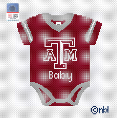 Texas A and M Baby Onesie Needlepoint Canvas