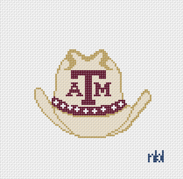 Texas A&M Cowboy Hat Needlepoint Canvas