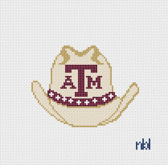 Texas A&M Cowboy Hat Needlepoint Canvas