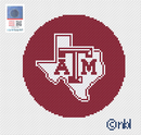 Texas A and M Round Needlepoint Canvas-1