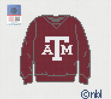 Texas A and M Sweatshirt Needlepoint Canvas