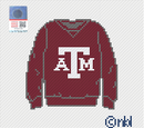 Texas A and M Sweatshirt Needlepoint Canvas-1