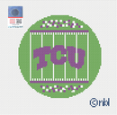 Texas Christian Football Field Round Canvas-1