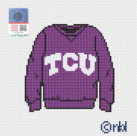 TCU Sweatshirt Needlepoint Canvas