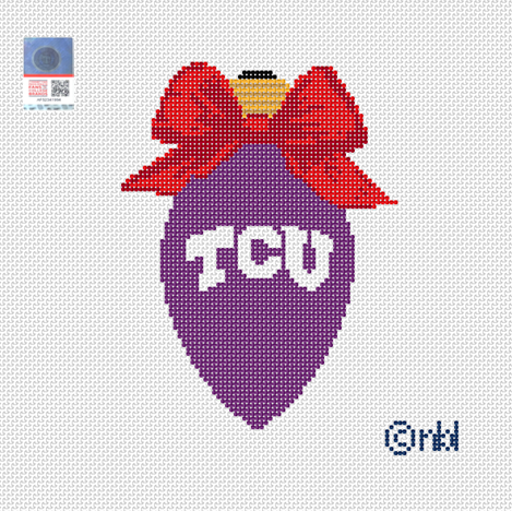 TCU Christmas Bow Light Bulb Red