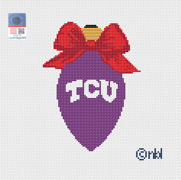 TCU Christmas Bow Light Bulb Red
