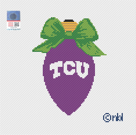 TCU Christmas Bow Light Bulb Green