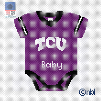 TCU Baby Onesie Needlepoint Canvas