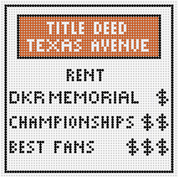 Monopoly Deed- Texas - Needlepoint by Laura