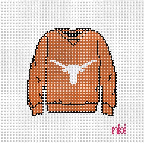 Texas Sweatshirt Needlepoint Canvas - Needlepoint by Laura