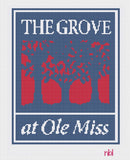 Ole Miss- The Grove Pillow Canvas - Needlepoint by Laura