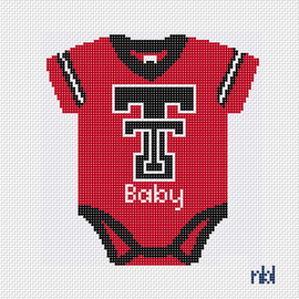 Texas Tech Baby Onesie Needlepoint Canvas