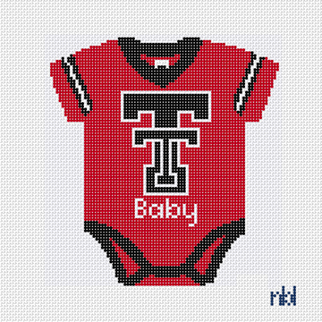 Texas Tech Baby Onesie Needlepoint Canvas