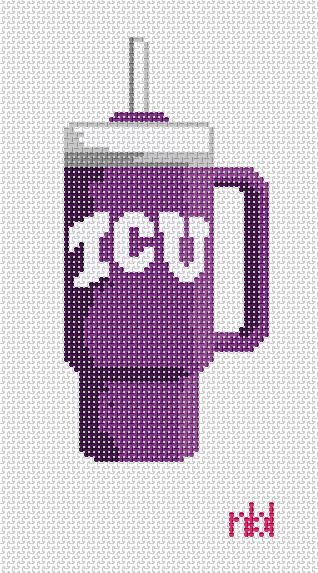 Texas Christian University Tumbler - Needlepoint by Laura