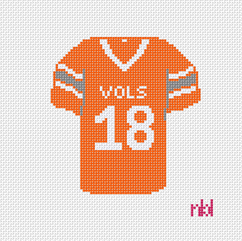 Tennessee Football Jersey - Needlepoint by Laura