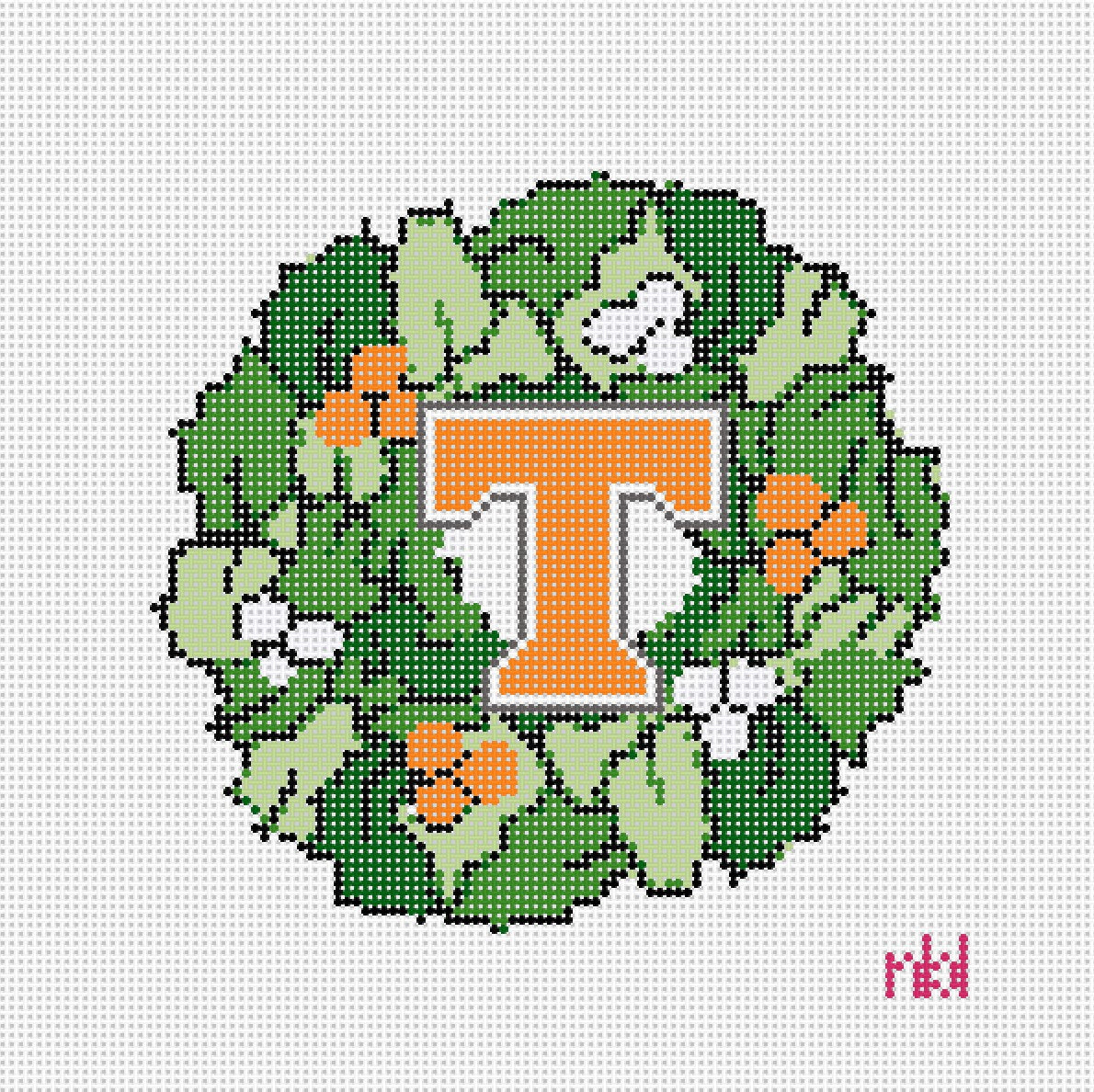Tennessee Wreath - Needlepoint by Laura